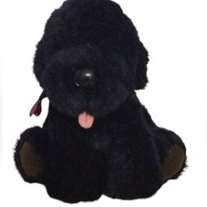 🌞 Dakin Vintage 1985 plush stuffed black lab puppy dog 8” tall 9” widest